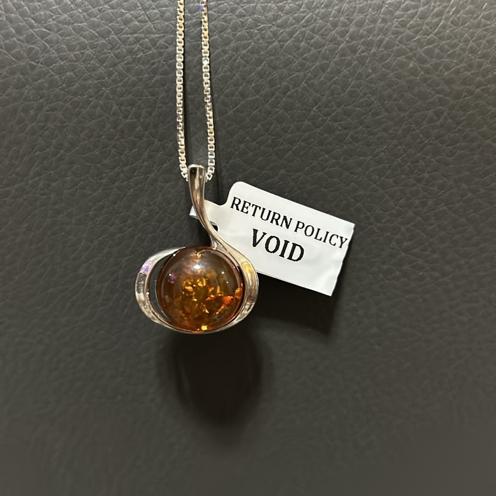 Baltic Amber 925 18” Silver Chain